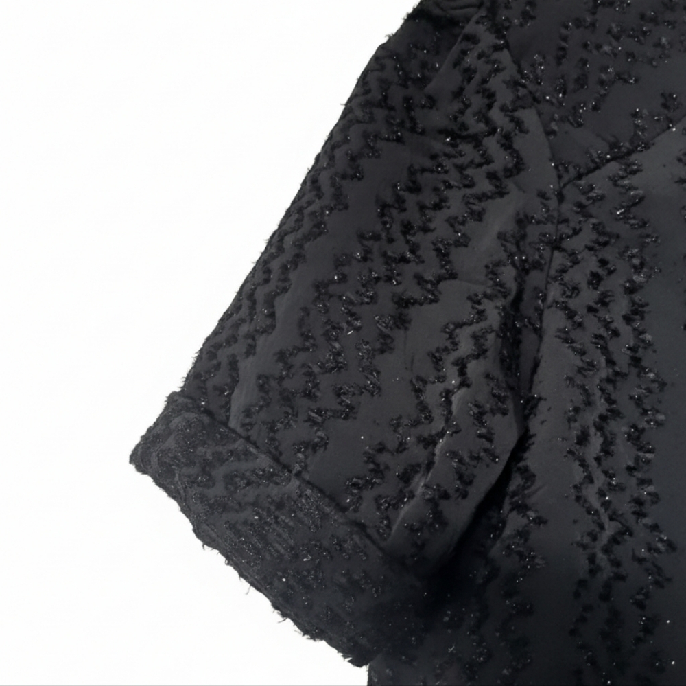 Maje Black Textured Crop Top - Size 1 (Small) - Picture 7 of 9